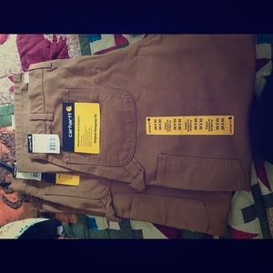 2 Pair Tan Carhartt Washed-Duck Work Dungaree Fit